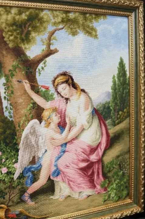 Beldizart Skaičiuotos kryžiuko siuvinėjimo rinkinys "Moteris ir Kupidonas. 1792" 41x51,8 cm S/MK095