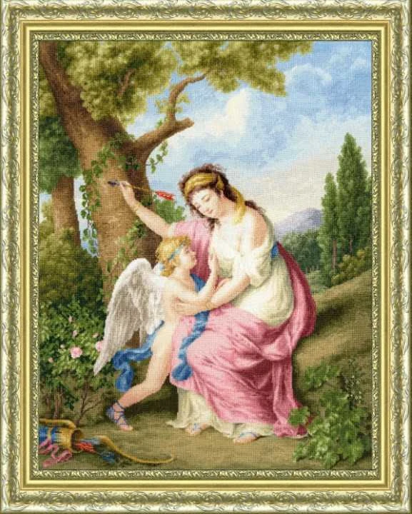 Beldizart Skaičiuotos kryžiuko siuvinėjimo rinkinys "Moteris ir Kupidonas. 1792" 41x51,8 cm S/MK095