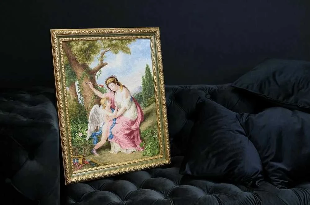 Beldizart Skaičiuotos kryžiuko siuvinėjimo rinkinys "Moteris ir Kupidonas. 1792" 41x51,8 cm S/MK095
