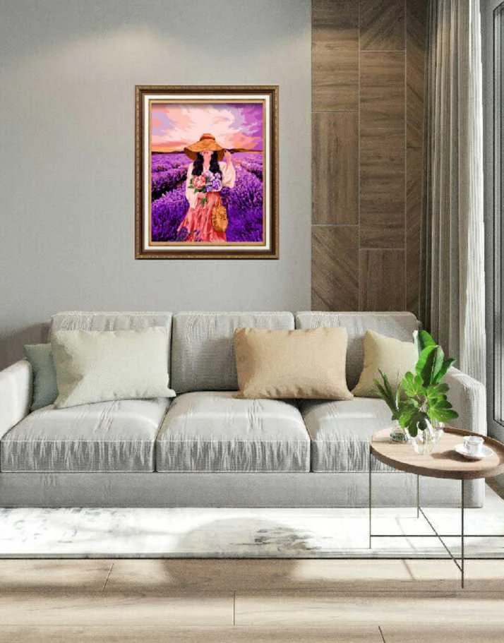 Tapyba pagal numerius Wizardi Beldizart Piešimas pagal skaičius rinkinys Levandų aromatai 40x50 cm W014