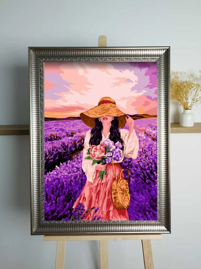 Tapyba pagal numerius Wizardi Beldizart Piešimas pagal skaičius rinkinys Levandų aromatai 40x50 cm W014