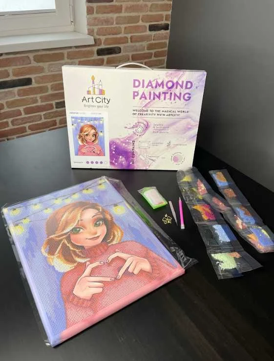 Deimantinė tapyba Miela mergina rinkinio detalės