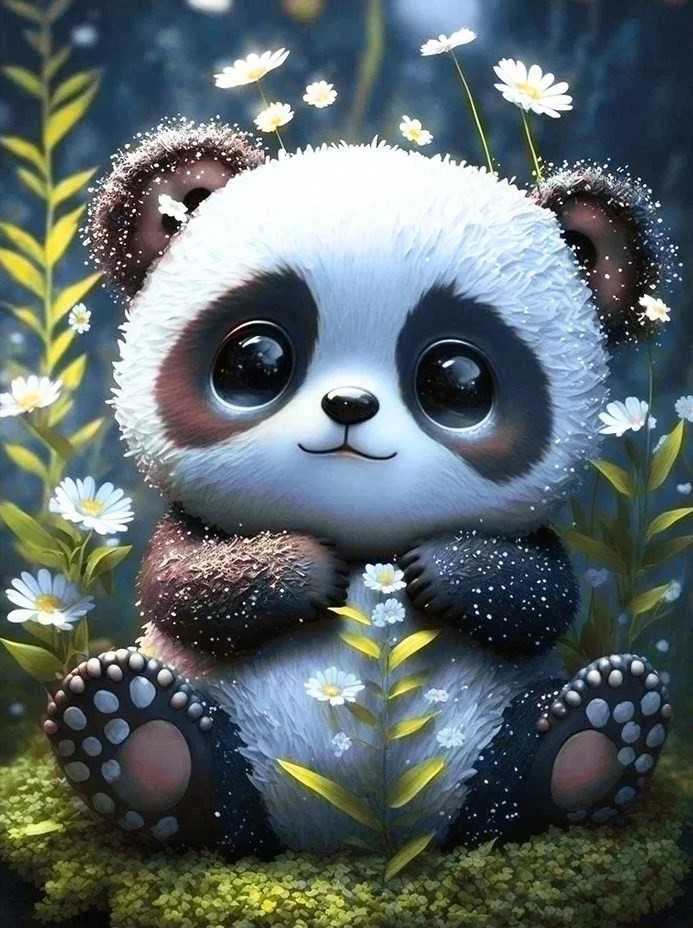 Wizardi Beldizart Deimantų mozaikos rinkinys "Panda" 30x40 cm WD3073