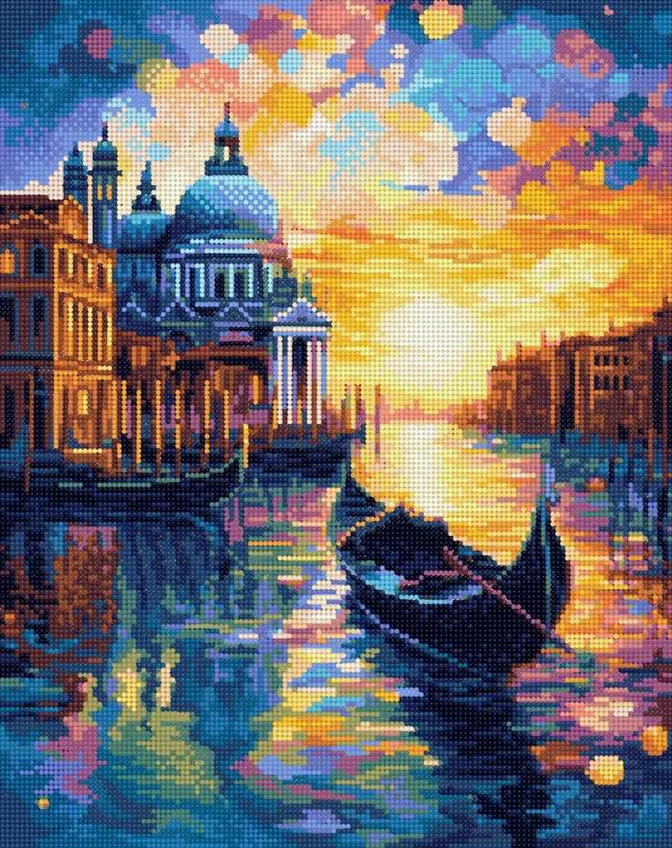 Beldizart (Nutrauktas) Deimantų paveikslas su porėmiu Venecija saulėlydyje 30x40 cm VA820