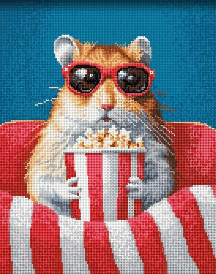Deimantų tapyba Movie Time su žiurkėnu