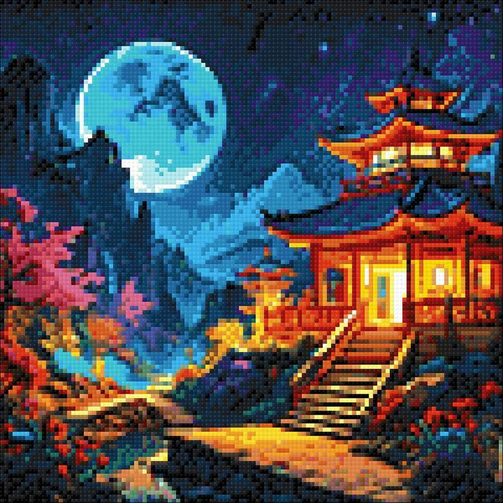 Wizardi Beldizart Diamond Painting rinkinys „Azijos peizažas“ 30x30 cm WD3210