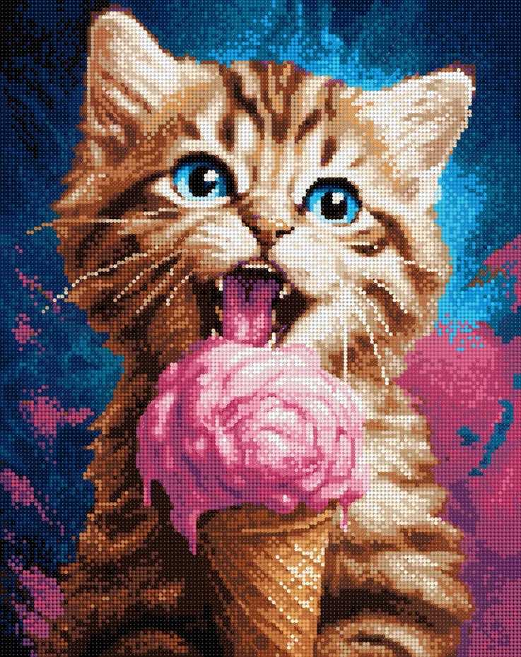 Beldizart Deimantinė tapyba su porėmiu Katytė su ledais 30x40 cm VA811