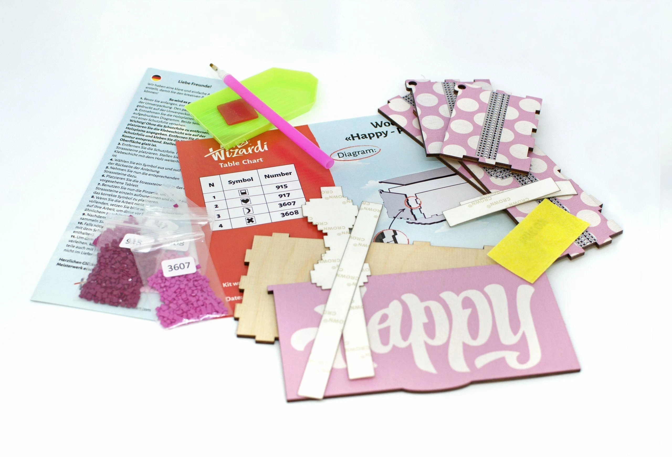 Wizardi Wood Beldizart (Box leidimas) Happy - Rožinė WW057