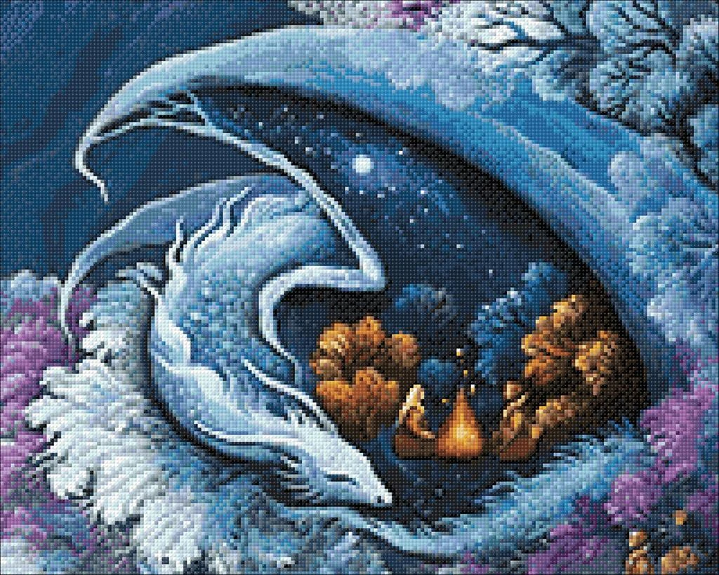 Wizardi Beldizart Deimantinis paveikslėlio rinkinys Drakonas sargas 50*40 cm WD3070