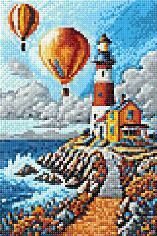 Wizardi Beldizart Deimantų tapybos rinkinys Spalvingas švyturys 20*30 cm WD3069
