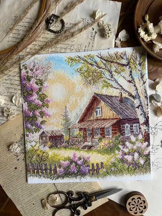 Beldizart Siuvinėjimo kryželiu rinkinys "Violetų kvapas" 21,5 x 22,5 cm SANA-12