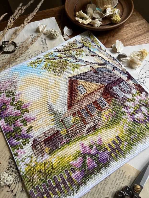 Beldizart Siuvinėjimo kryželiu rinkinys "Violetų kvapas" 21,5 x 22,5 cm SANA-12