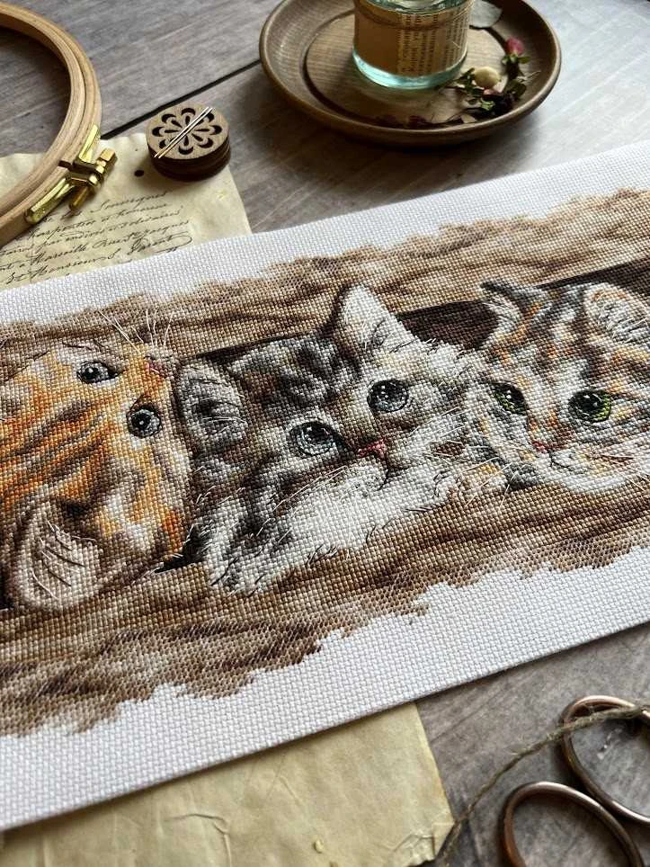 Beldizart Kryželio siuvinėjimo rinkinys "Pūkuotas trio" 35 х 14,5 cm SANP-69