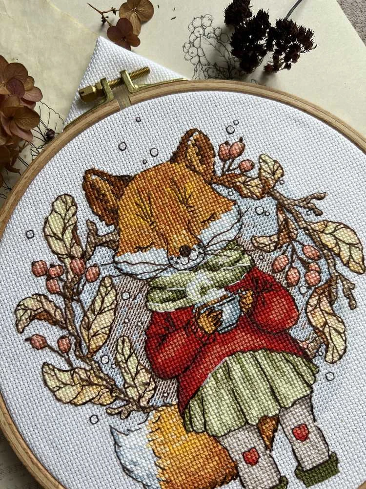 Andriana Beldizart Kryželiu siuvinėjimo rinkinys „Rudens arbata“ 15 х 17 cm SANO-32