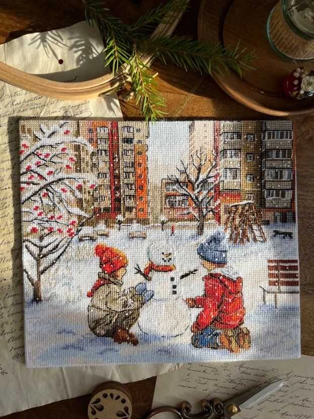 Beldizart Siuvinėjimo kryželiu rinkinys "Vaikystės kiemas" 23 x 20 cm SAND-47