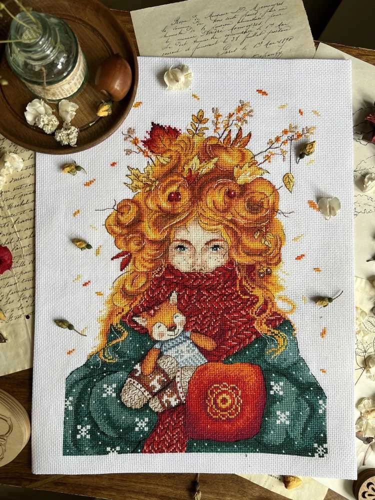 Beldizart Kryželių siuvinėjimo rinkinys "Rudens siela" 22,5 x 31 cm SAND-45
