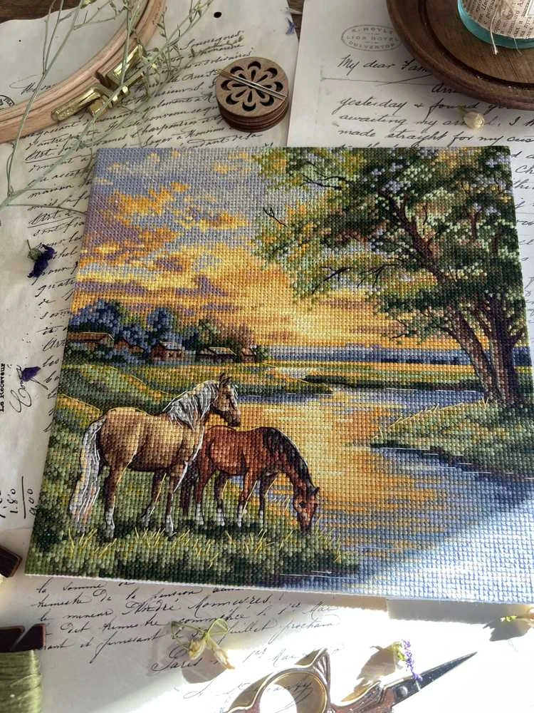 Beldizart Kryželių siuvinėjimo rinkinys "Gimtosios žemės" 19 х 19 cm SANR-58