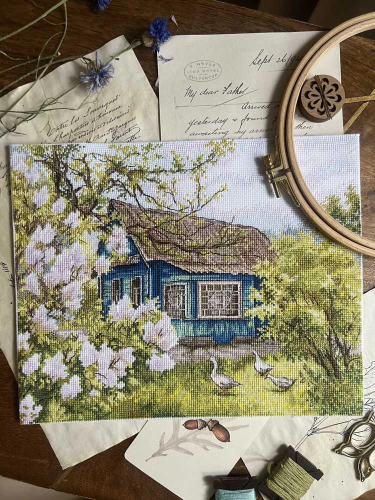 Beldizart Kryželiu siuvinėjimo rinkinys „Alyvos prie namo“ 28 х 22,2 cm SANS-77
