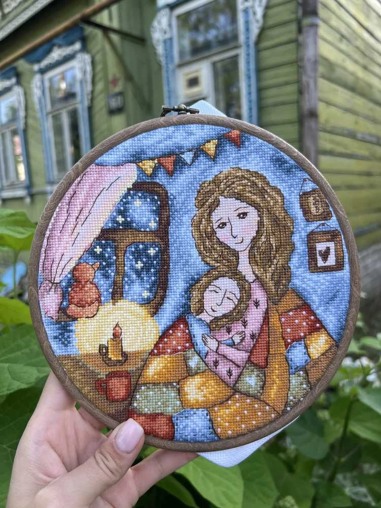 Beldizart Kryželių siuvinėjimo rinkinys "Motinos šiluma" 19 х 19 cm SANM-41