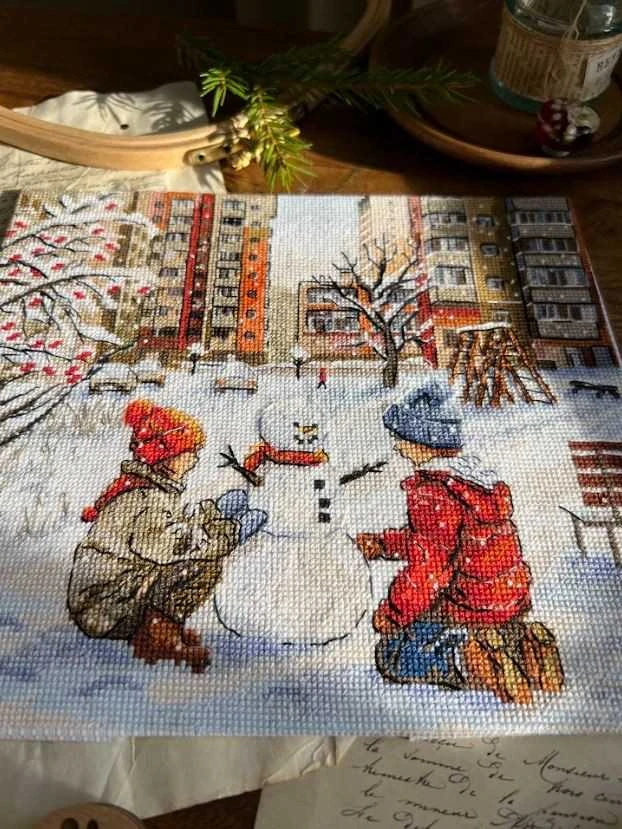 Beldizart Siuvinėjimo kryželiu rinkinys "Vaikystės kiemas" 23 x 20 cm SAND-47