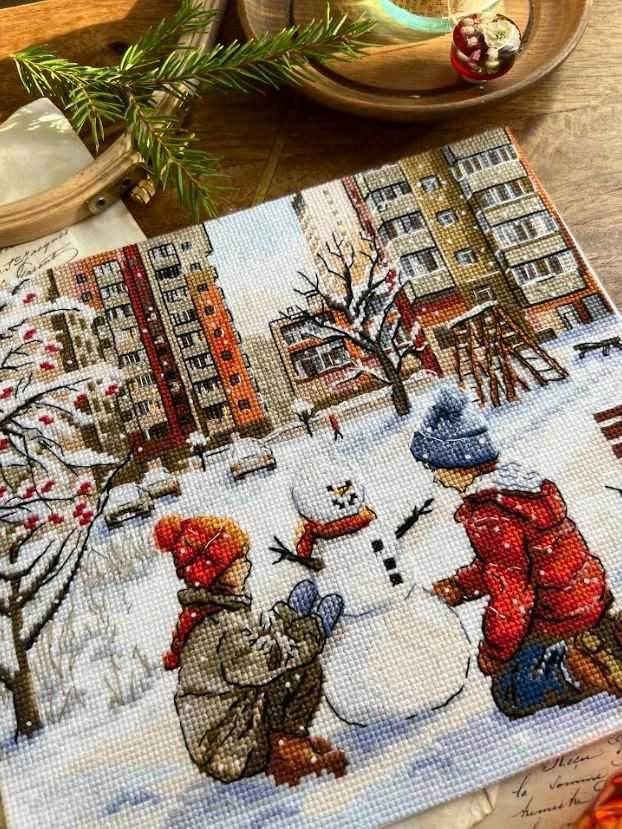 Beldizart Siuvinėjimo kryželiu rinkinys "Vaikystės kiemas" 23 x 20 cm SAND-47