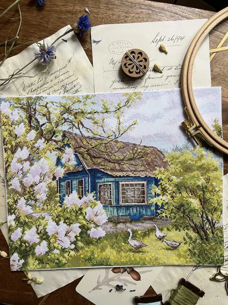 Beldizart Kryželiu siuvinėjimo rinkinys „Alyvos prie namo“ 28 х 22,2 cm SANS-77