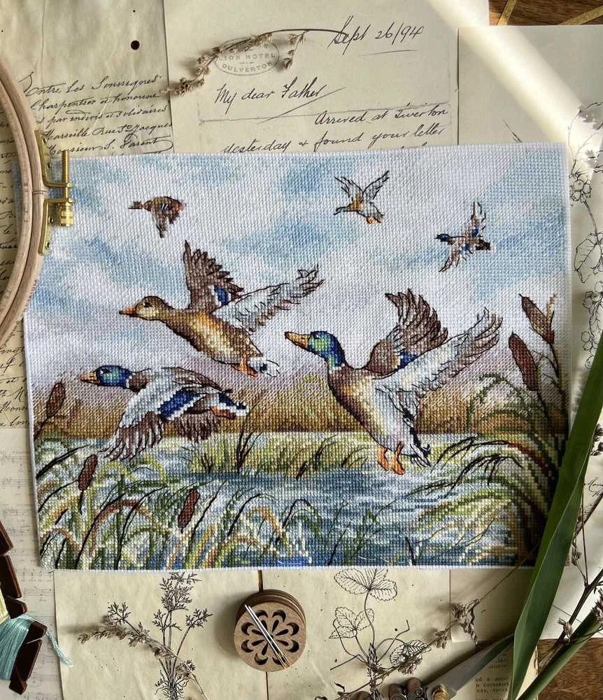 Beldizart Kryželiu siuvinėjimo rinkinys "Skrendančios antys" 25,5 х 19,5 cm SANL-26