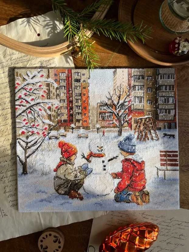 Beldizart Siuvinėjimo kryželiu rinkinys "Vaikystės kiemas" 23 x 20 cm SAND-47
