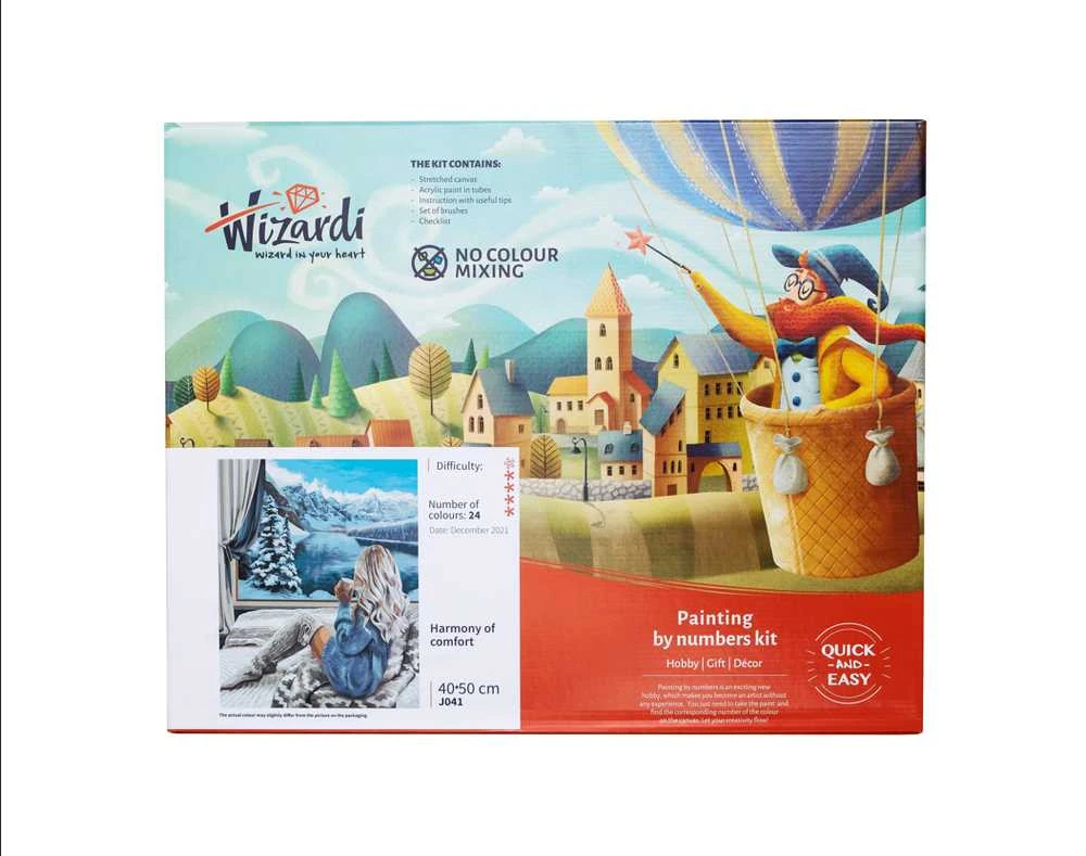 Tapyba pagal numerius Wizardi Beldizart Paint by Numbers kit "Swan Serenade" 40x50 cm W094 0425