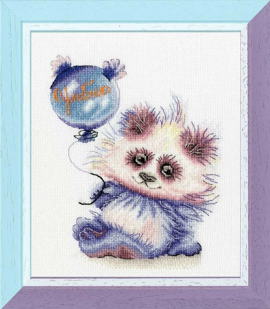 Beldizart (Nutrauktas) Kryželiu siuvinėjimo rinkinys "Panda su kamuoliu" 16.8 × 13.6 cm S/VK059