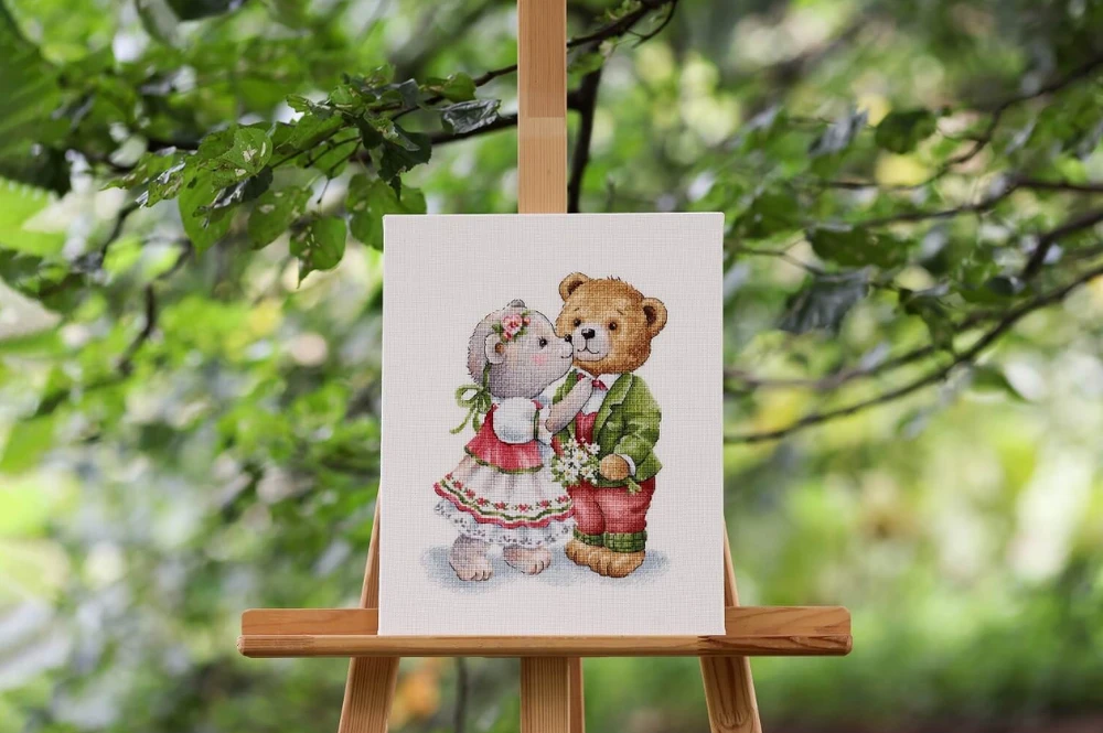 Beldizart Siuvinėjimo kryželiu rinkinys "Meškos švelnumas" 22.5x29.5 cm S/VK093