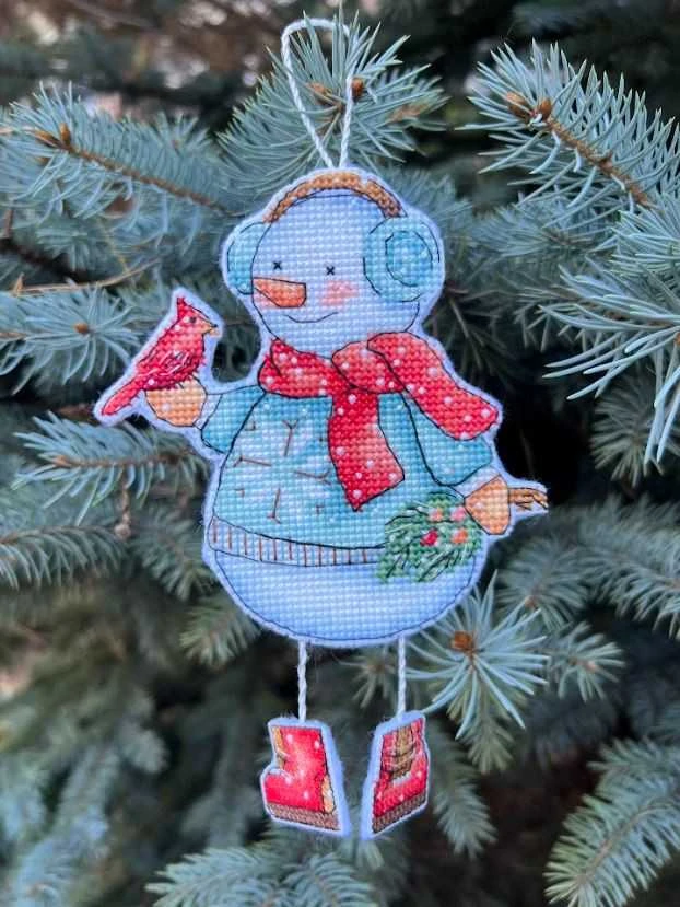 Beldizart Siuvinėjimo kryželiu rinkinys "Sniego senis su paukščiu" 10,5 х 14 cm SANS-80