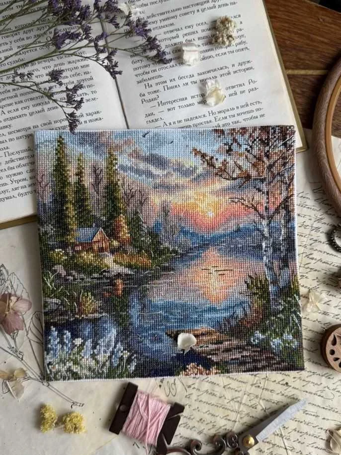 Beldizart Kryželių siuvinėjimo rinkinys "Ramus krantas" 19 x 18,5 cm SANT-21