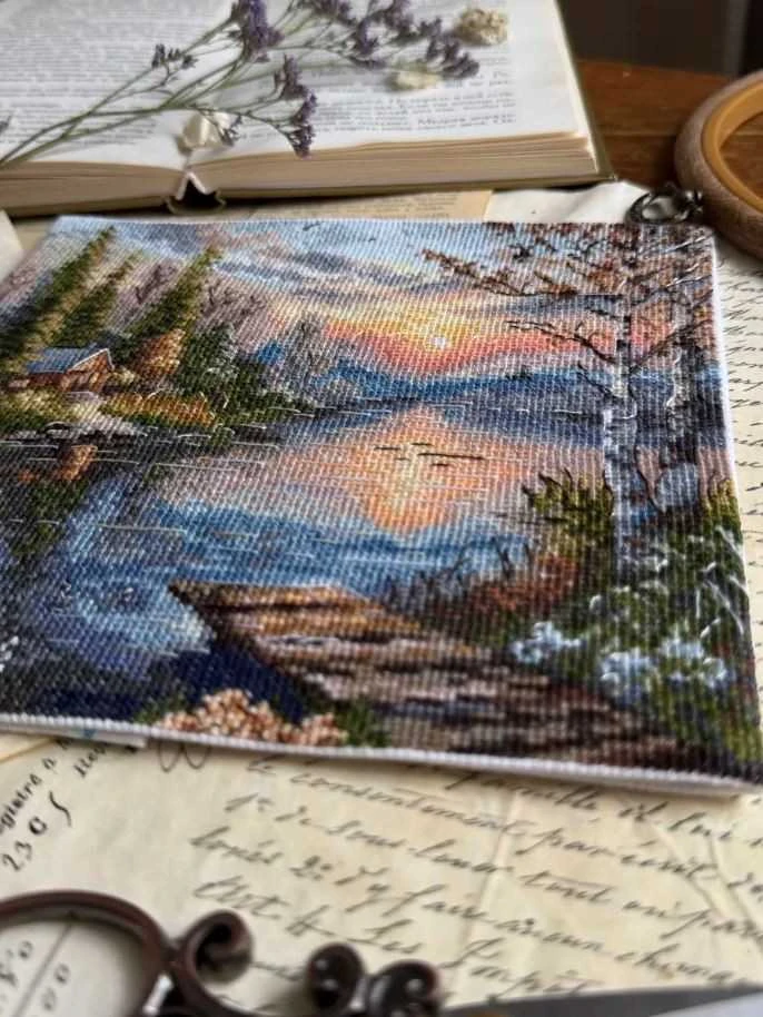 Beldizart Kryželių siuvinėjimo rinkinys "Ramus krantas" 19 x 18,5 cm SANT-21