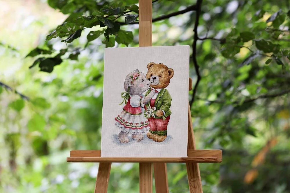 Beldizart Siuvinėjimo kryželiu rinkinys "Meškos švelnumas" 22.5x29.5 cm S/VK093
