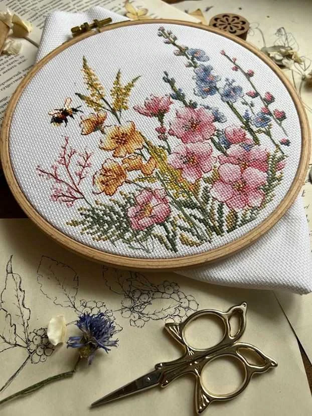 Beldizart Kryželiu siuvinėjimo rinkinys "Rožinės svajos" 17 х 17 cm SANR-60