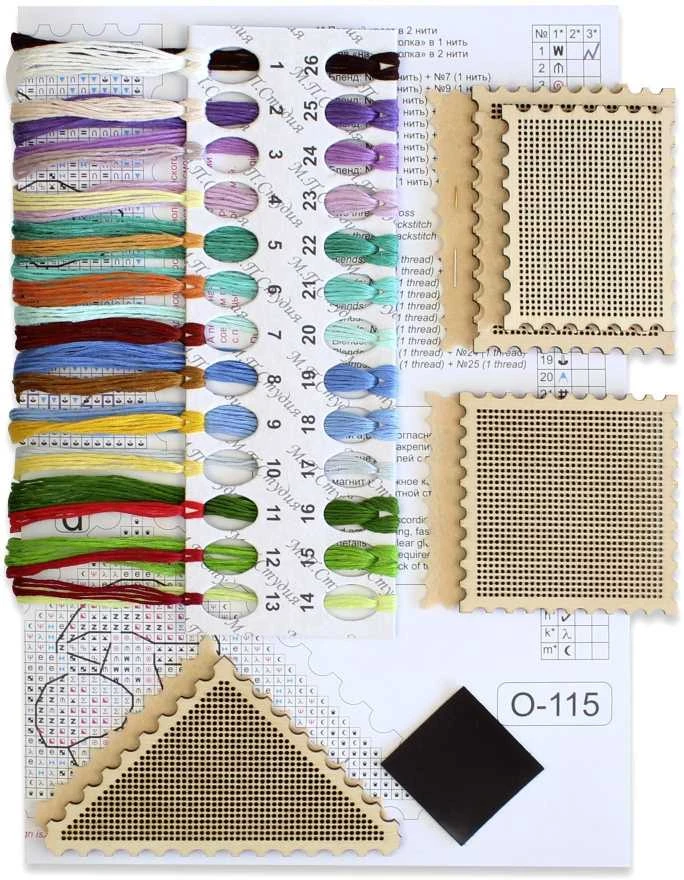 MP Studia Beldizart Kryželiu ant medinio pagrindo "USSR stamps. Magnets" SO-115