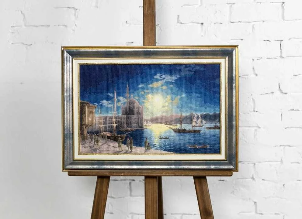 Beldizart Skaičiuojamos kryželių siuvinėjimo rinkinys "Mėnesienos naktis Bosfore. 1894" 48x31 cm S/MK083