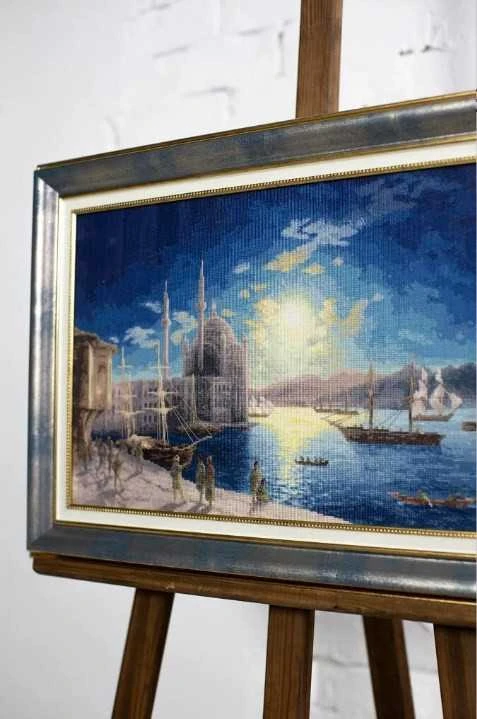 Beldizart Skaičiuojamos kryželių siuvinėjimo rinkinys "Mėnesienos naktis Bosfore. 1894" 48x31 cm S/MK083