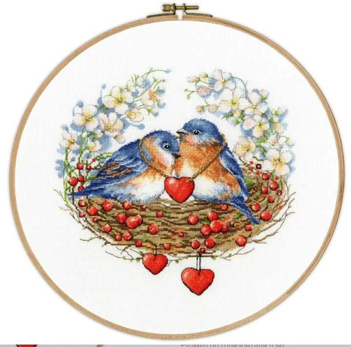 Beldizart Siuvinėjimo rinkinys Birds in the nest 30x30 cm S/RS024