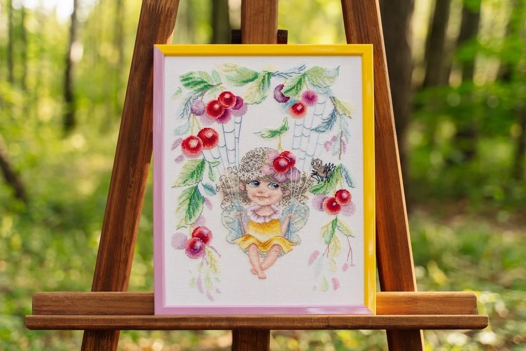 Zolotoe Runo Beldizart Siuvinėjimo kryželiu rinkinys "Vyšnių fėja" 29,5 x 22,6 cm S/VK067