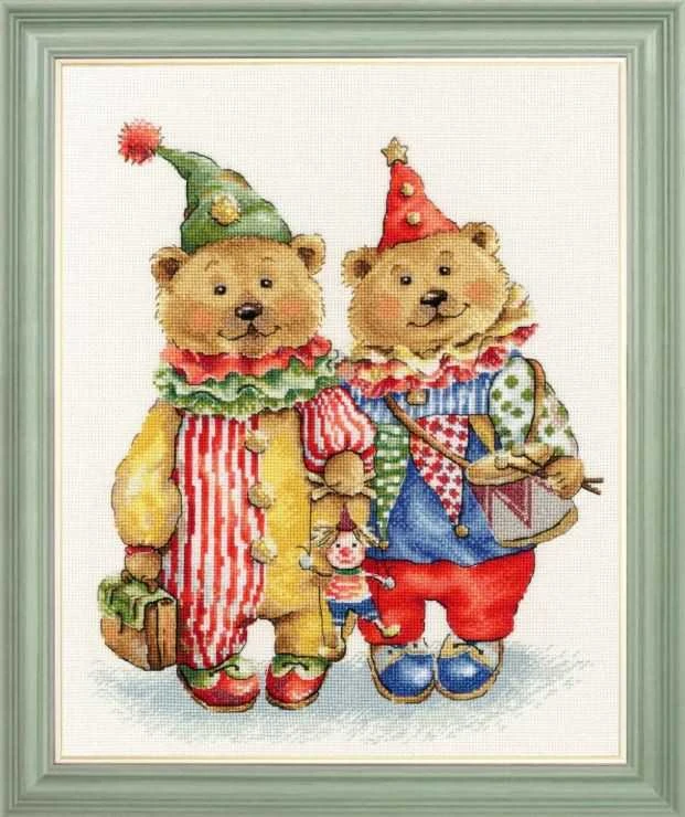 Beldizart Siuvinėjimo kryželiu rinkinys "Lokiai klounai" 24,3 x 29,3 cm S/VK097