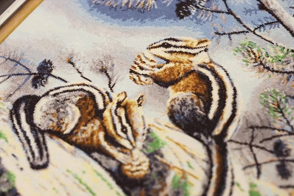 Beldizart (Nutraukta gamyba) Kryželiu siuvinėjimo rinkinys "Burundukai" 42 × 34.8 cm S/Z057