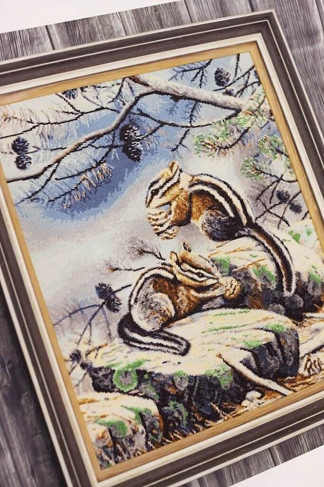 Beldizart (Nutraukta gamyba) Kryželiu siuvinėjimo rinkinys "Burundukai" 42 × 34.8 cm S/Z057
