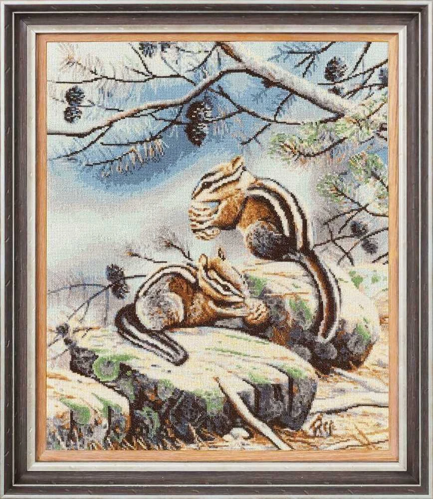 Beldizart (Nutraukta gamyba) Kryželiu siuvinėjimo rinkinys "Burundukai" 42 × 34.8 cm S/Z057