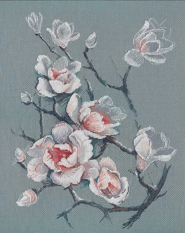 Oven Beldizart Siuvinėjimo kryželiu rinkinys "Švelni magnolija" S1560