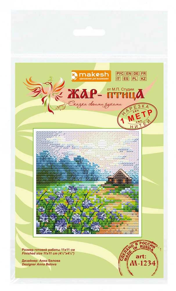 MP Studia Beldizart Kryželiu siuvinėjimo rinkinys "Kraštovaizdis su cikorija" 11x11 cm SM-1234