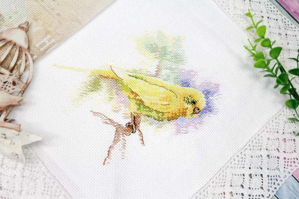 MP Studia Beldizart Kryželiu siuvinėjimo rinkinys "Plunksnuotas draugas" 15x14 cm SM-739