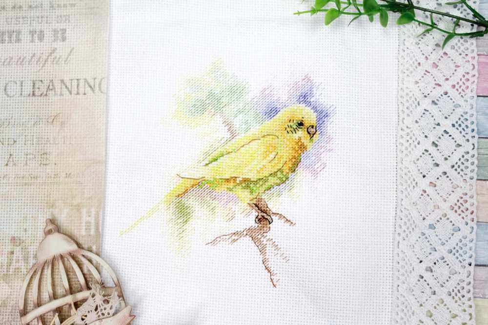 MP Studia Beldizart Kryželiu siuvinėjimo rinkinys "Plunksnuotas draugas" 15x14 cm SM-739