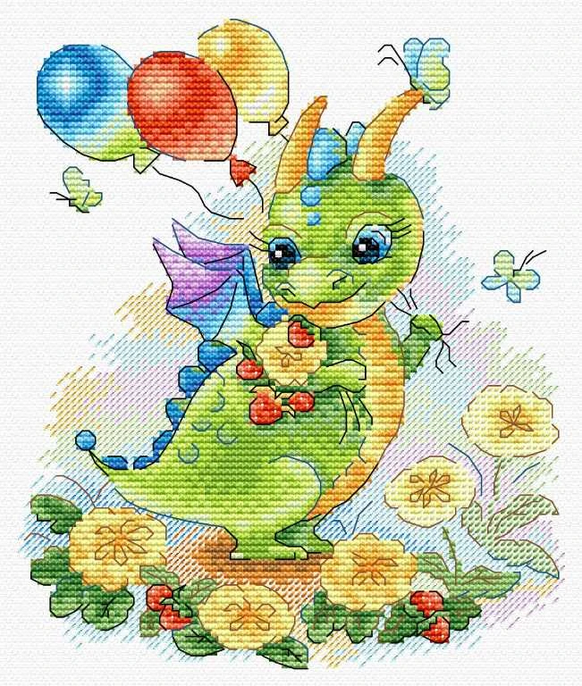 MP Studia Beldizart Ristinytės siuvinėjimo rinkinys "Gėlių pievoje" 18x15 cm SM-759 (D)